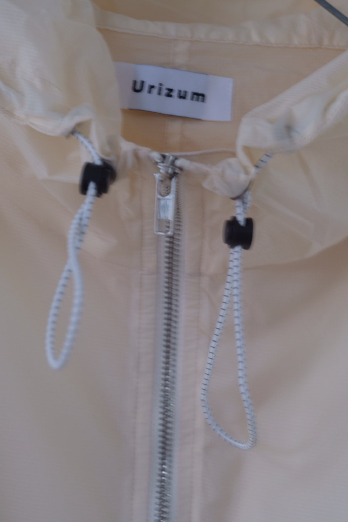Draw cord nylon anorak hoodie