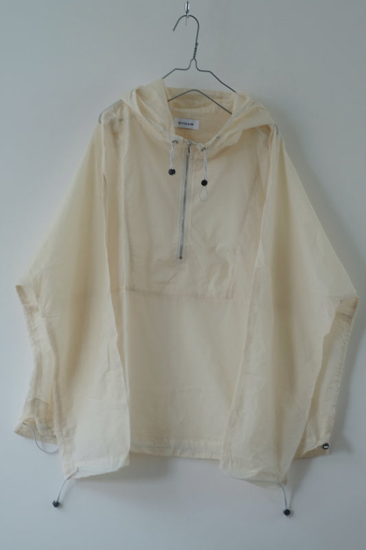 Draw cord nylon anorak hoodie