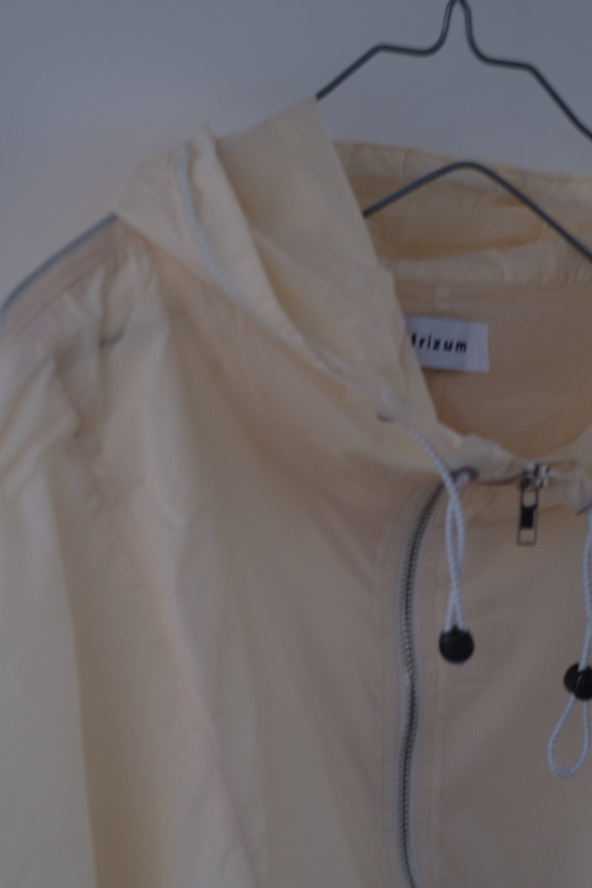 Draw cord nylon anorak hoodie