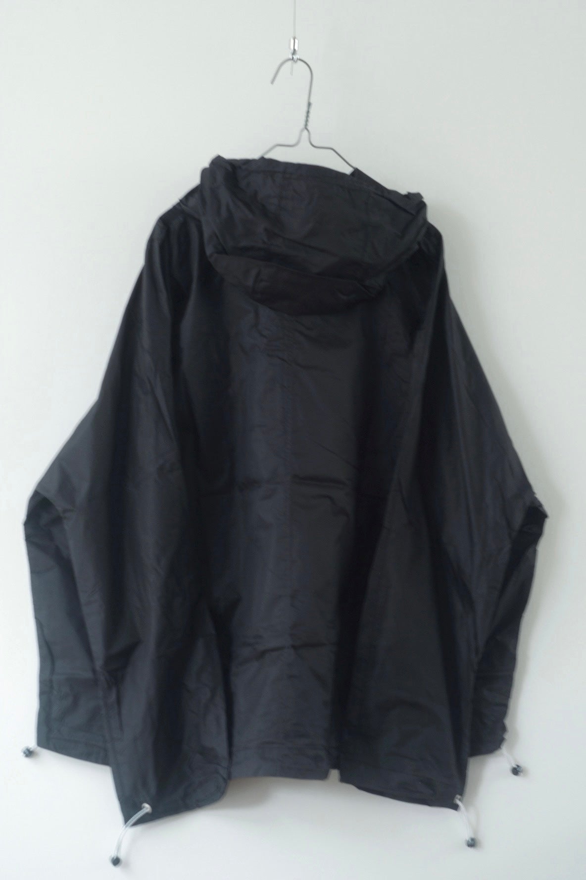 Draw cord nylon anorak hoodie