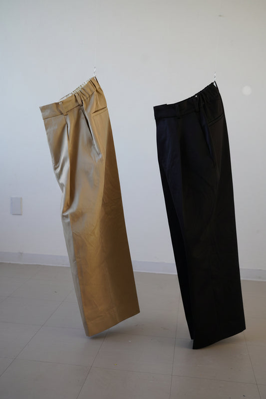 Chino one-tuck wide pants