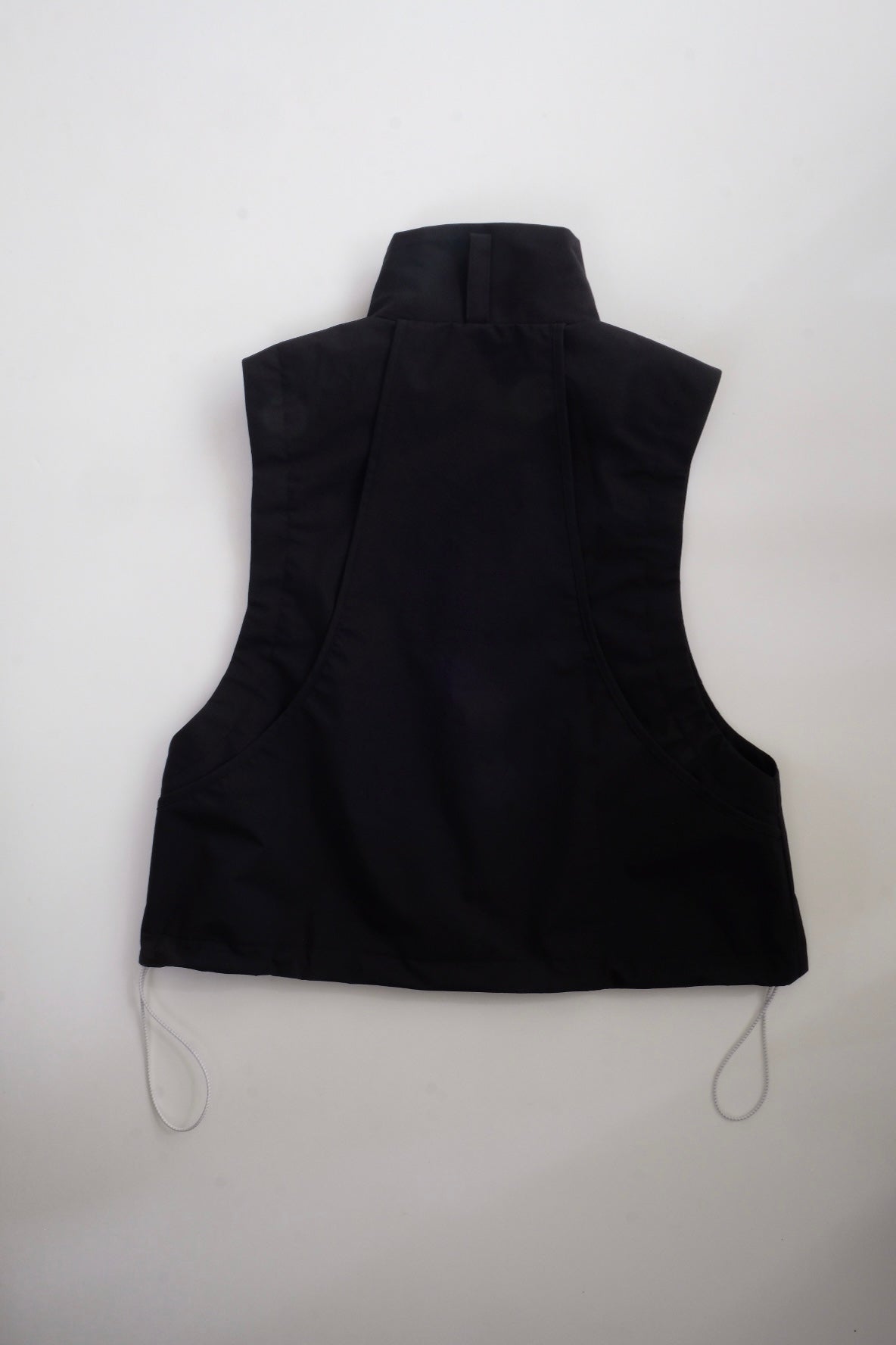 Draw cord high neck vest