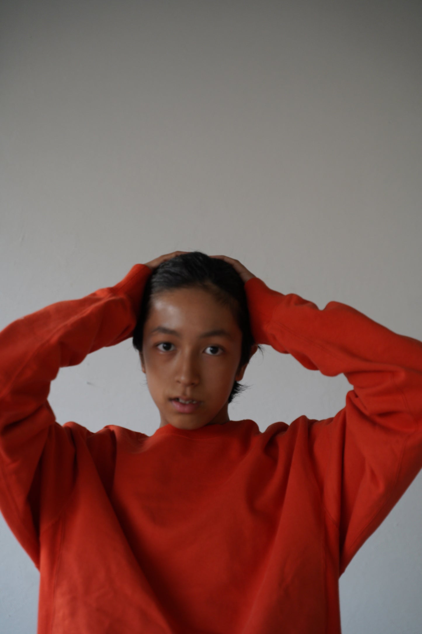 Short length pullover sweat