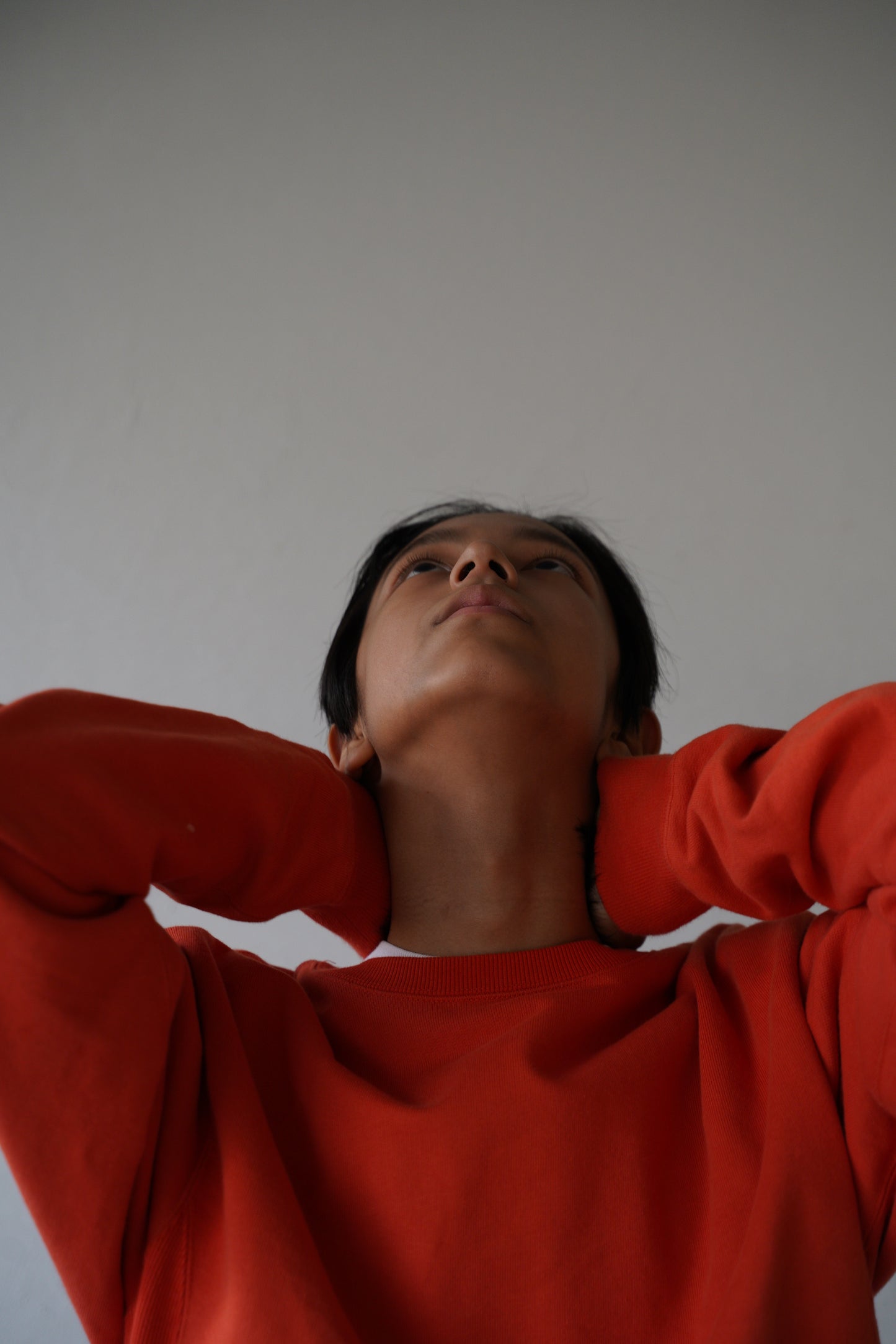 Short length pullover sweat