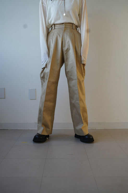 Chino one-tuck wide pants