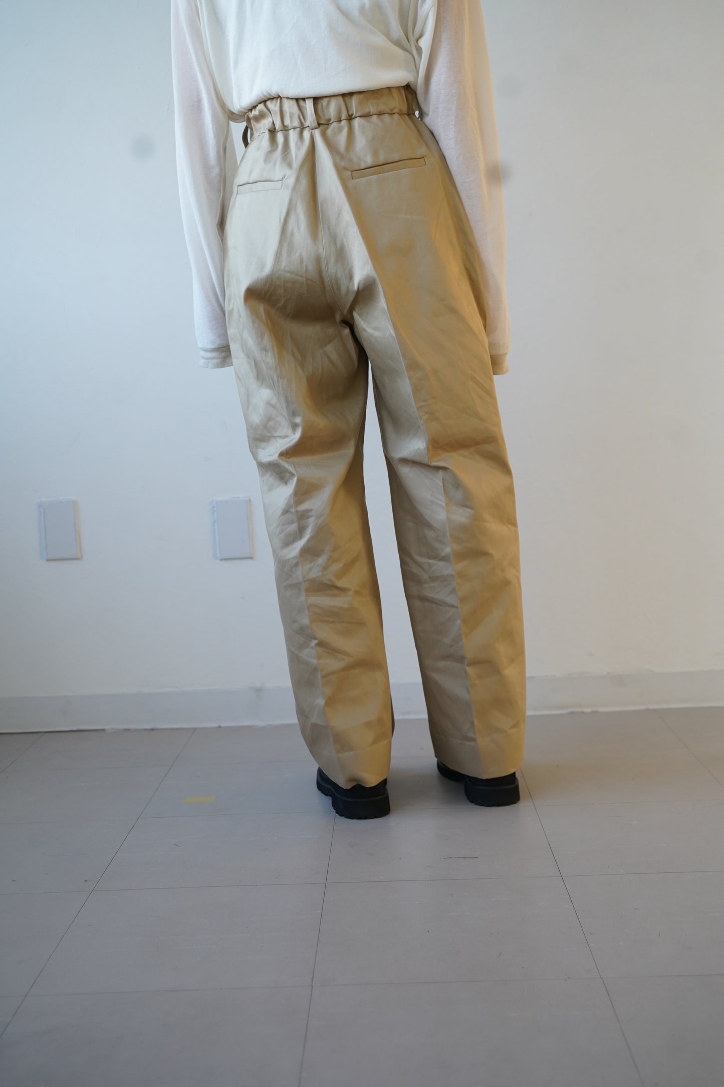 Chino one-tuck wide pants