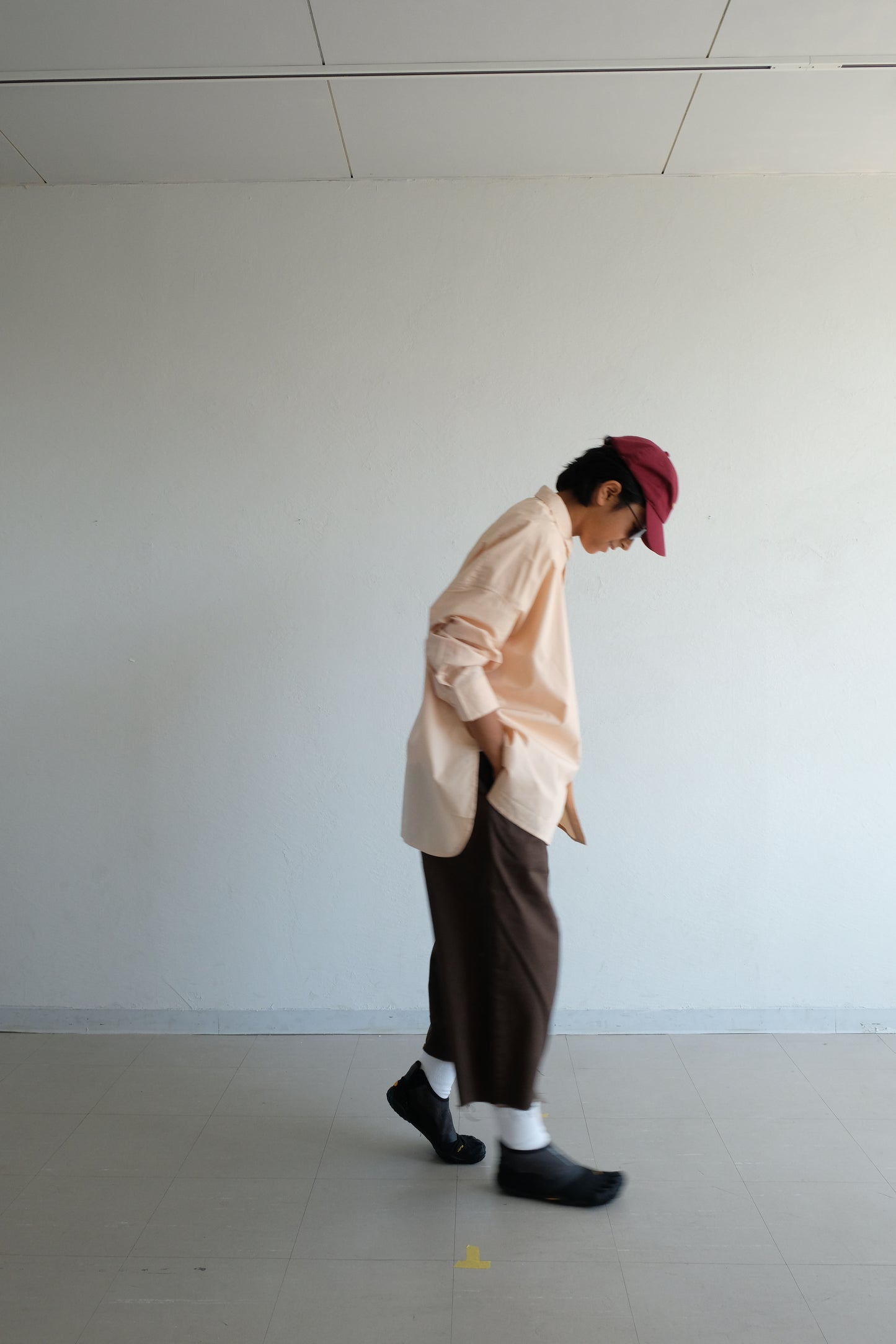Box silhouette regularcollar shirt