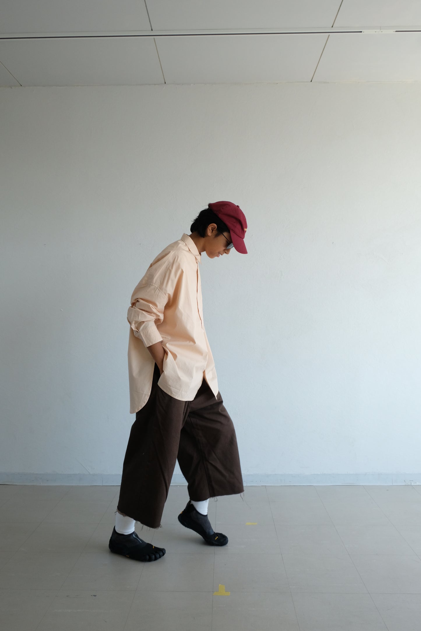 Box silhouette regularcollar shirt
