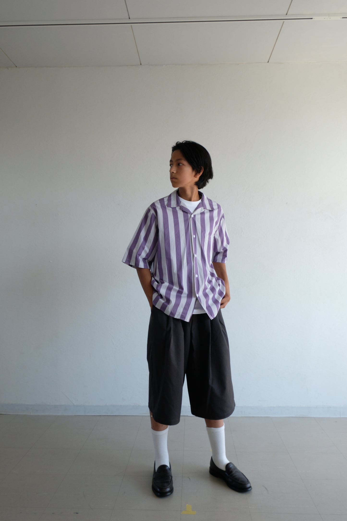 Opencollar stripe shirts