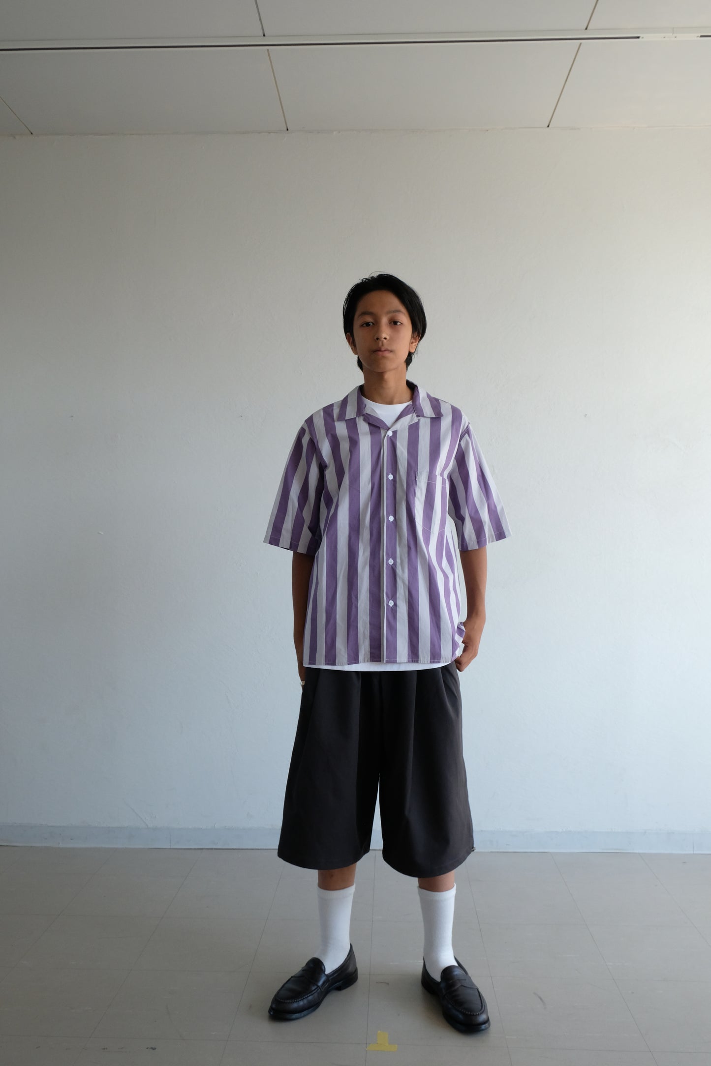 Opencollar stripe shirts