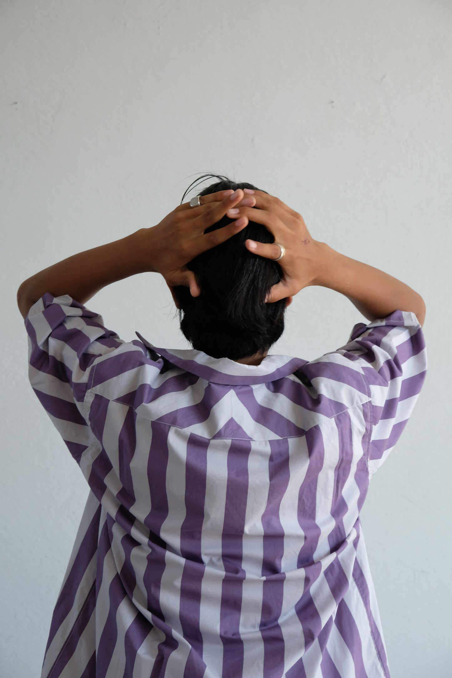 Opencollar stripe shirts
