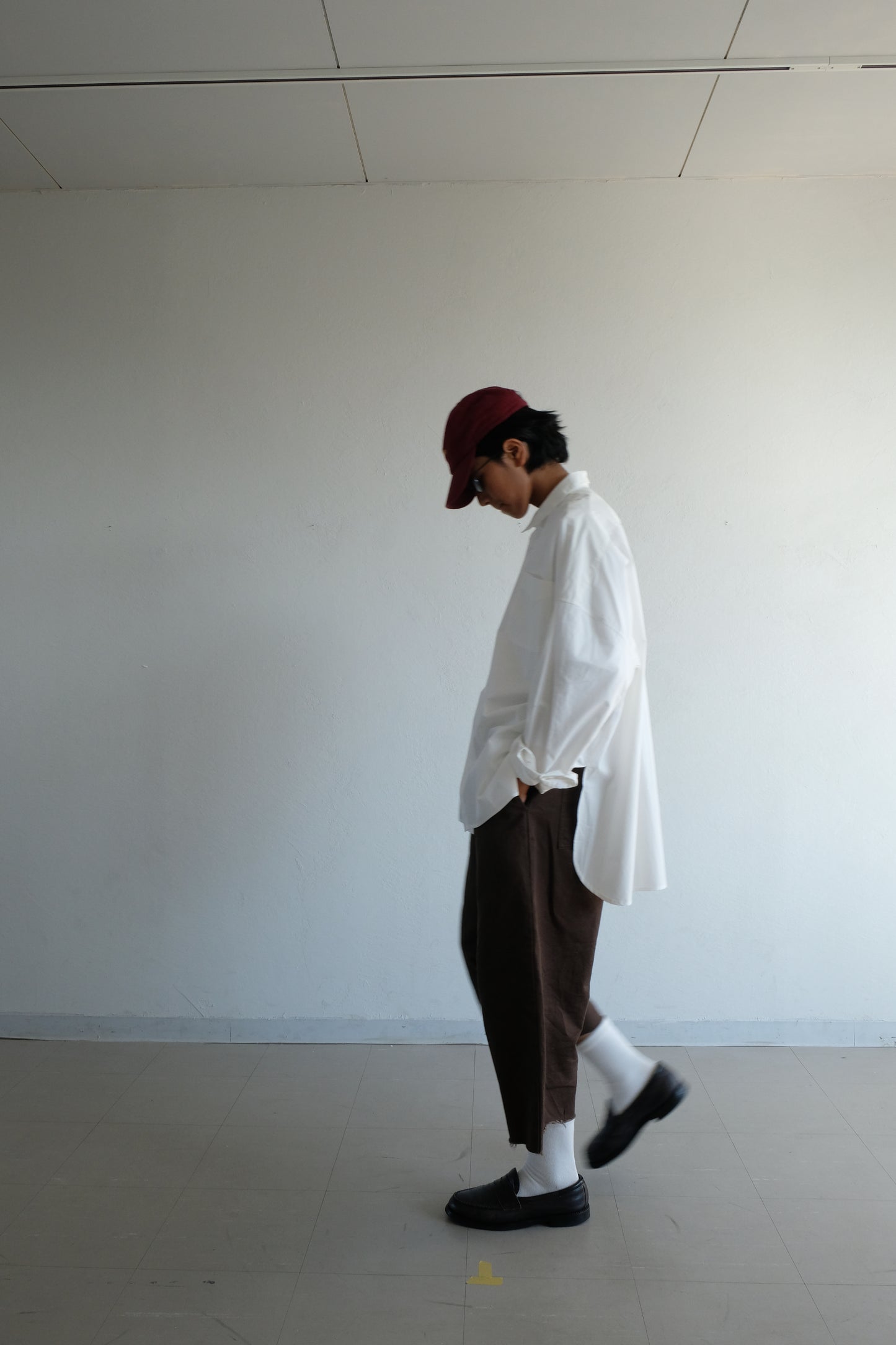 Box silhouette regularcollar shirt