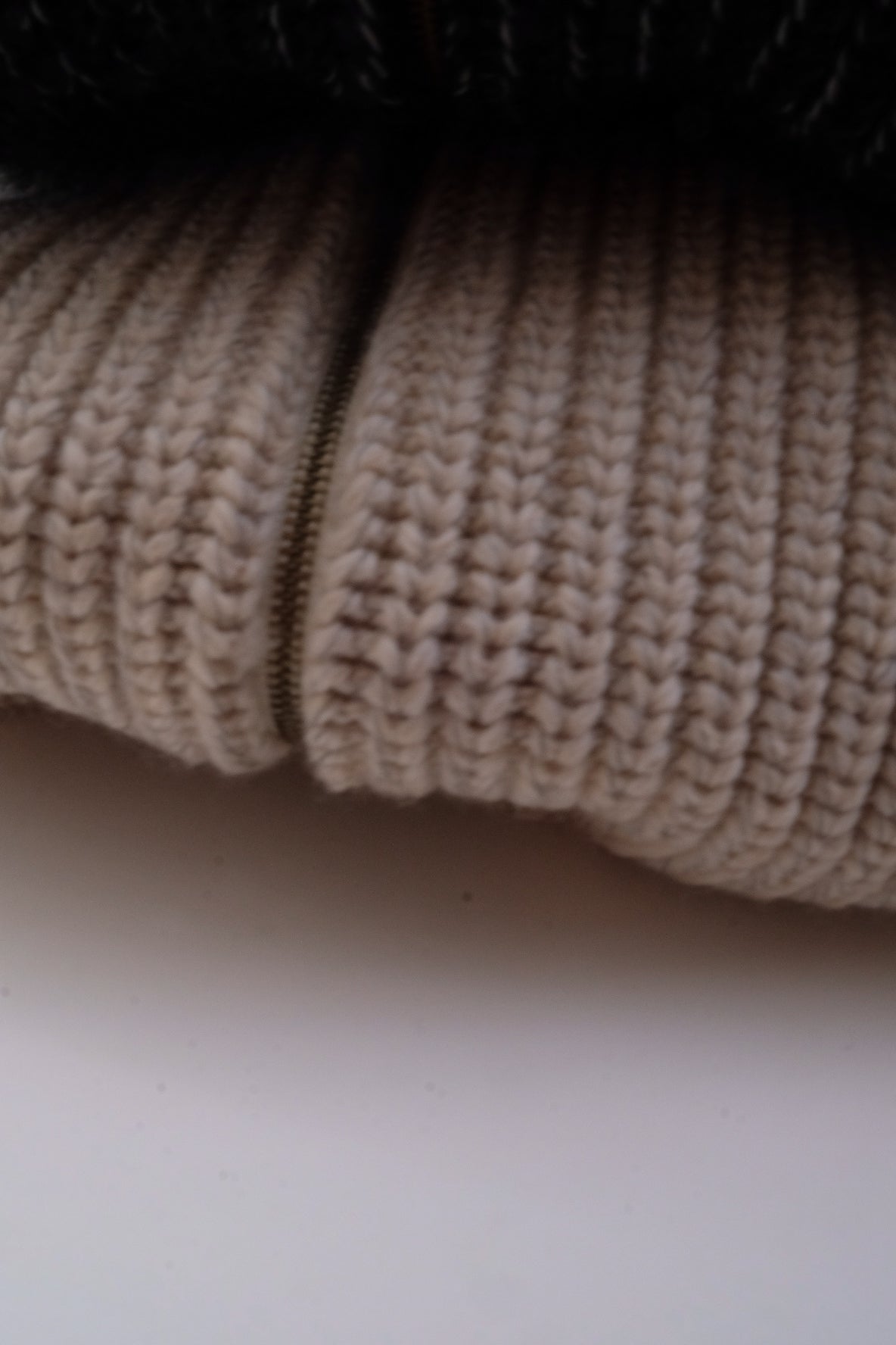 片畦編みzipup  knit jaket