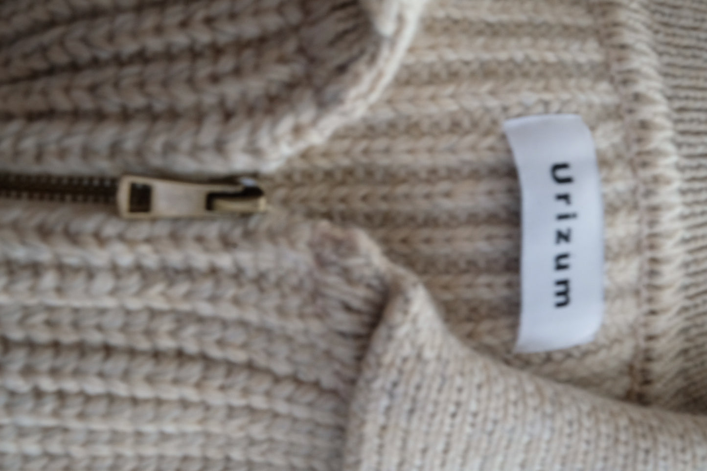 片畦編みzipup  knit jaket